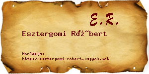 Esztergomi Róbert névjegykártya